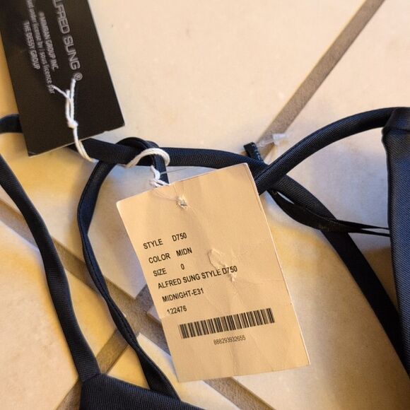 NWT Alfred Sung V-Neck Full Skirt Satin Maxi Dress Midnight Navy Blue Size 0 - Picture 6 of 13